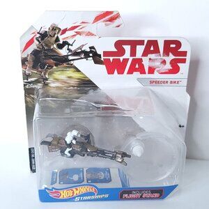 Hot Wheels Starships Speeder Bike Star Wars Includes Flight Stand. New